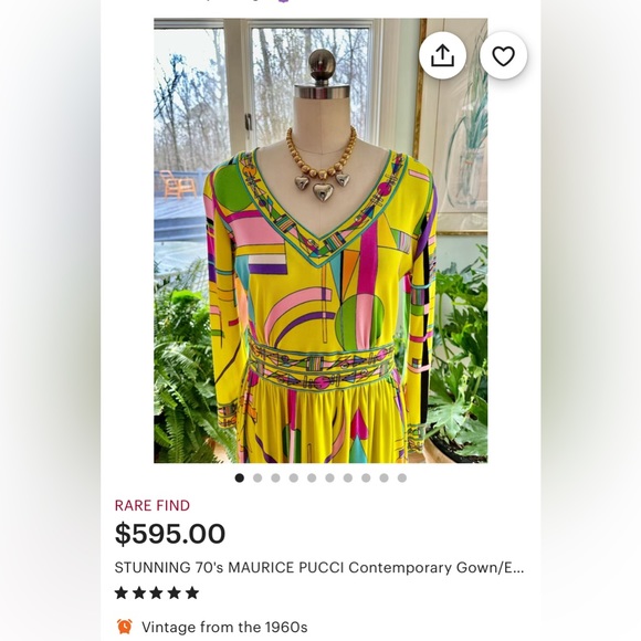 Rare! Vintage Maurice Polyester Gown - Picture 8 of 8